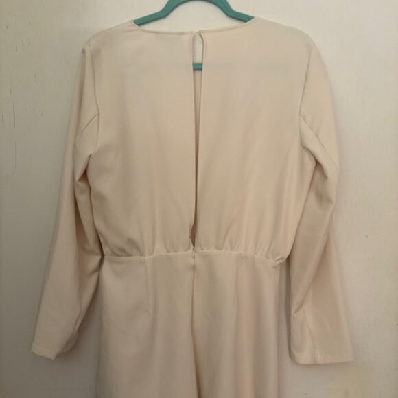 Zara Cream Long Sleeve Romper w/ Gold Chain Detail, Sz L, NWT - Picture 8 of 8